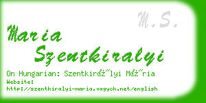 maria szentkiralyi business card